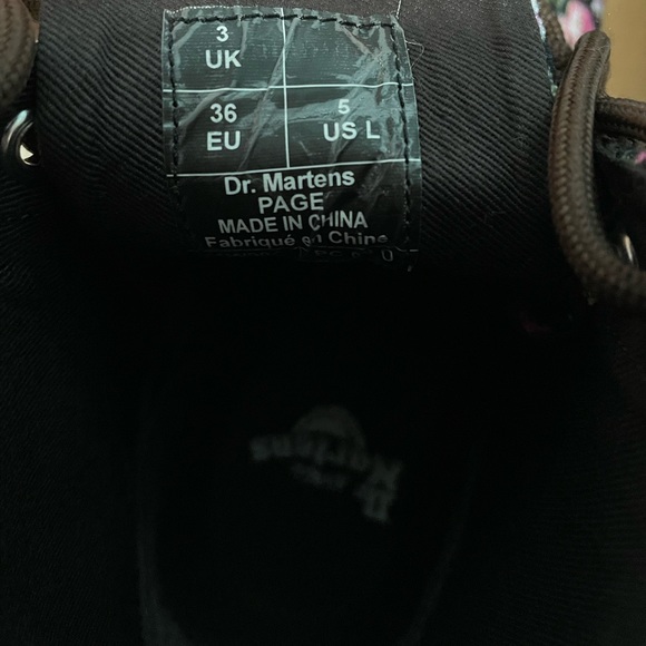 Dr Martens Page Floral Black Canvas Lace-up Boots Size 5 - Picture 8 of 8
